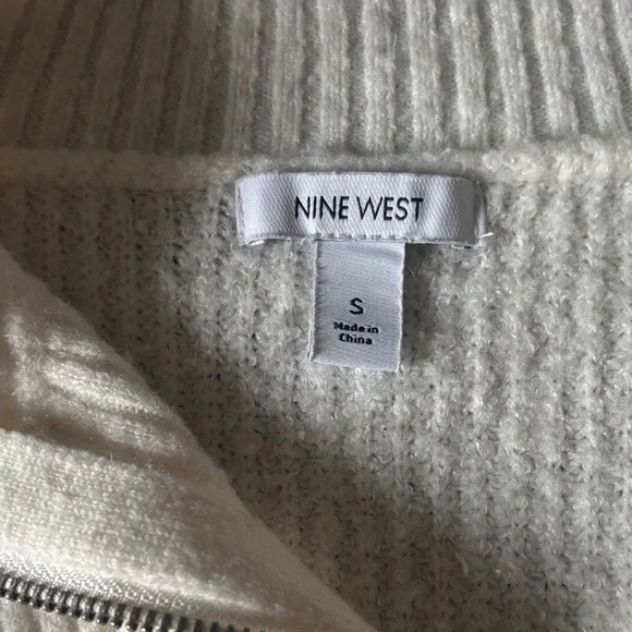 Nine West Cream Quarter-zip Sweater - Picture 2 of 4